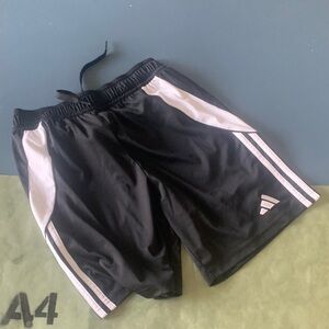 Adidas Black Athletic Shorts with White Accents